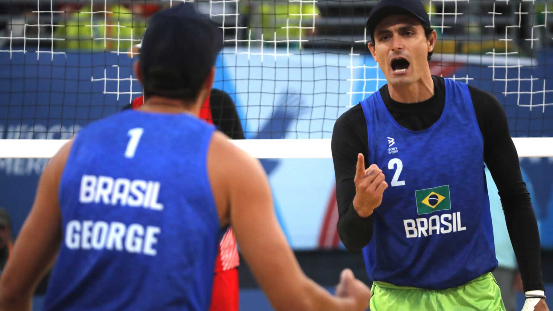 Brazil also celebrates in male's beach volleyball