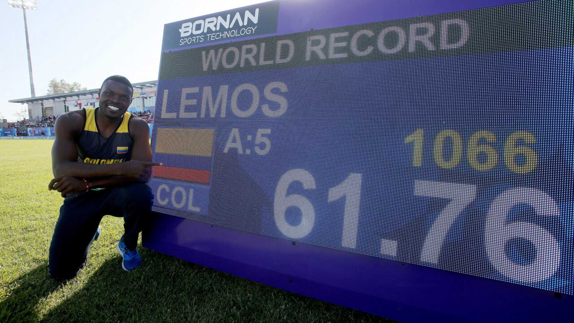 Colombiano Lemos se supera a sí mismo y establece nuevo récord mundial