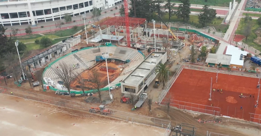 El Centro de Tenis y Deportes de Raqueta se acerca a su versión final. (Foto: Santiago 2023).