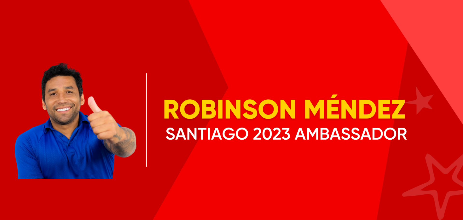 Robinson Méndez joins the ambassadors team. (Picture from: Santiago 2023).