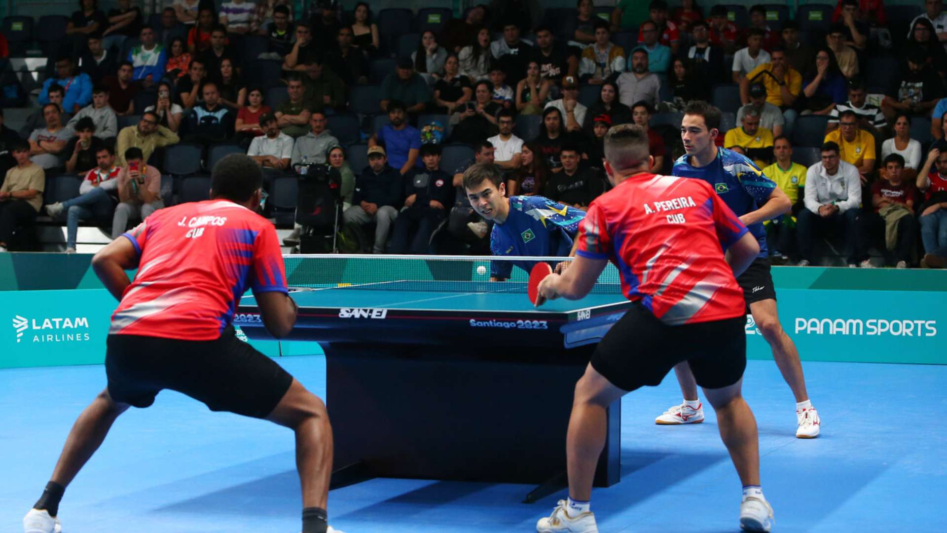 The United States and Cuba celebrate with gold in table tennis doubles