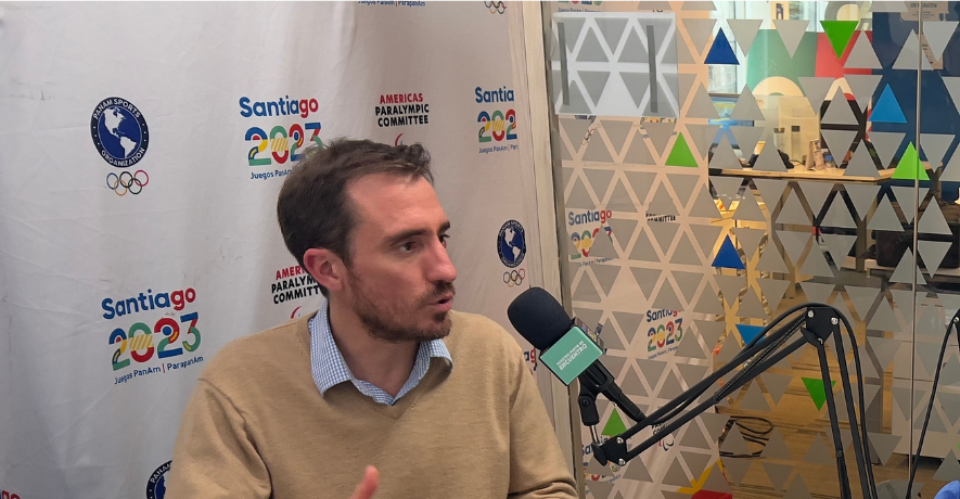 Diego Ortúzar estuvo en el podcast de los Juegos. (Foto: Santiago 2023).
