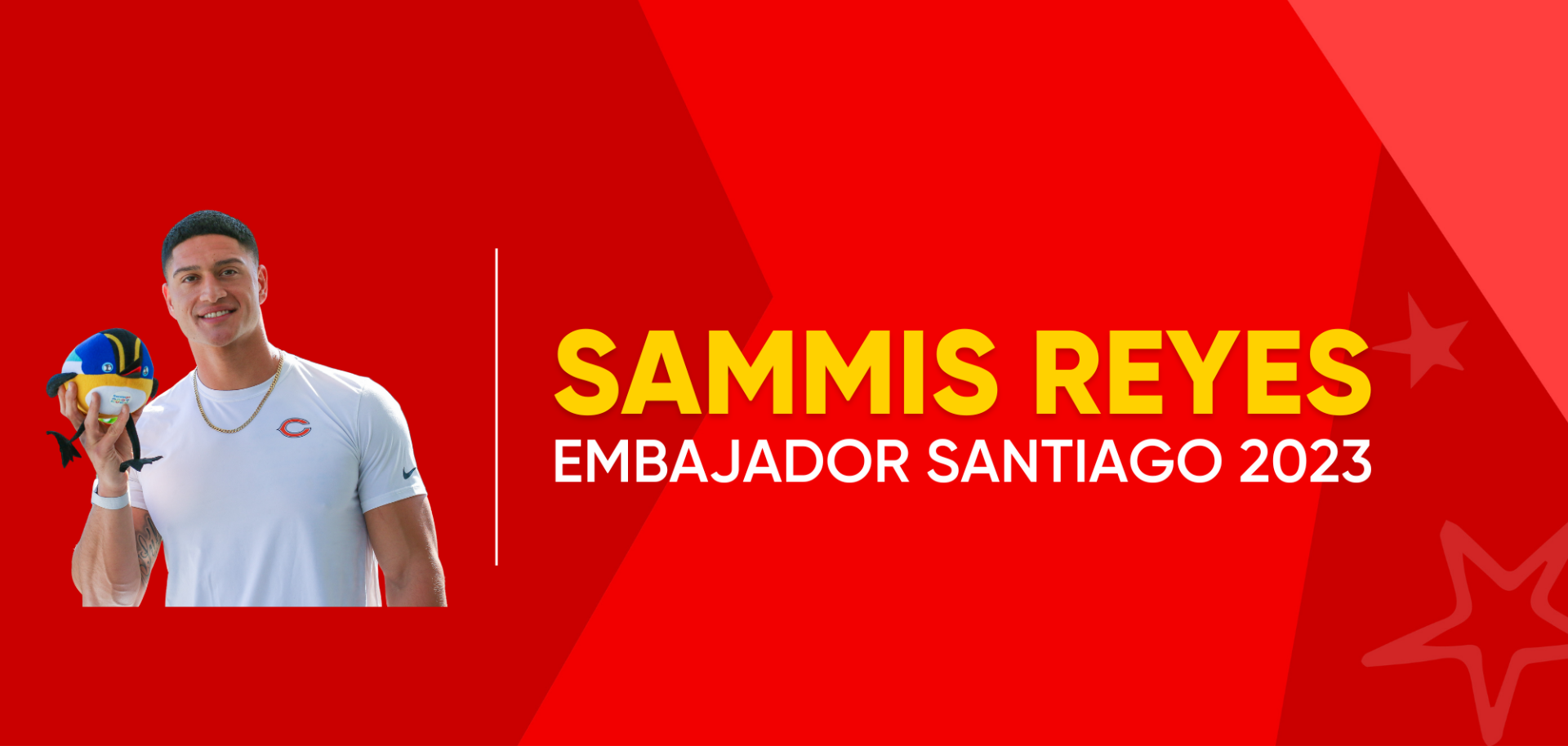 Sammis Reyes se sumó al equipo de embajadores. (Foto: Santiago 2023).