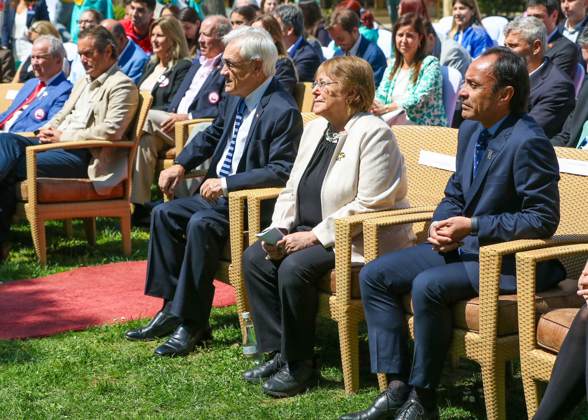Los Presidente Bachelet y Piñera fueron homenajeados en el Hotel Sheraton. (Foto: Santiago 2023).