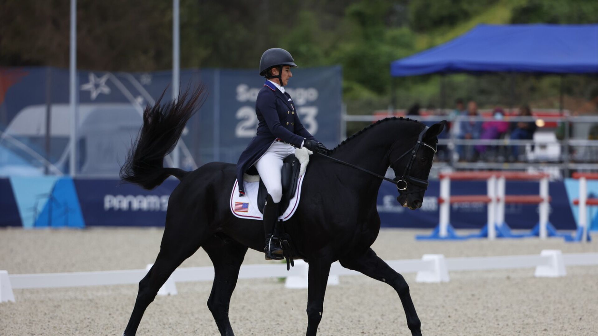 The United States leads the full equestrian competition